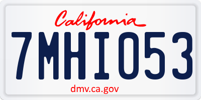 CA license plate 7MHI053
