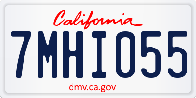 CA license plate 7MHI055