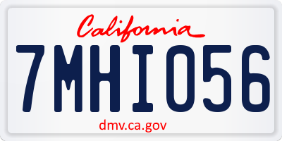 CA license plate 7MHI056