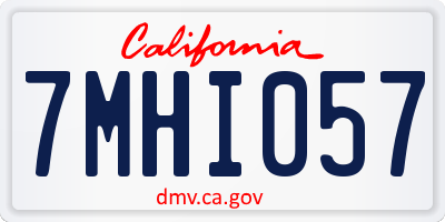 CA license plate 7MHI057