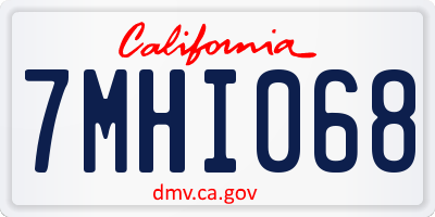 CA license plate 7MHI068