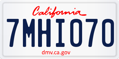 CA license plate 7MHI070