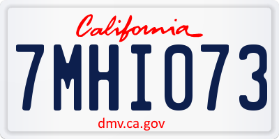 CA license plate 7MHI073