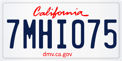 CA license plate 7MHI075