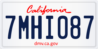 CA license plate 7MHI087