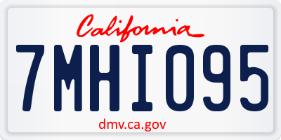 CA license plate 7MHI095