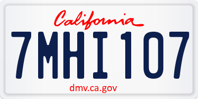 CA license plate 7MHI107