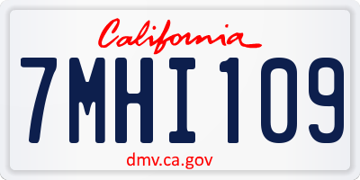 CA license plate 7MHI109