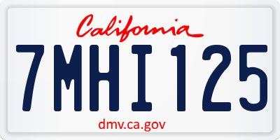 CA license plate 7MHI125
