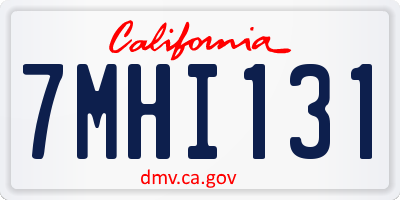 CA license plate 7MHI131