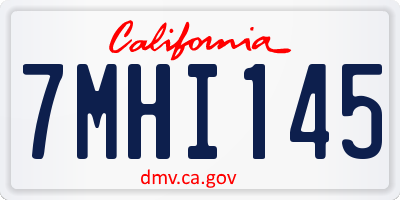 CA license plate 7MHI145