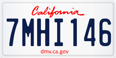 CA license plate 7MHI146