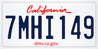 CA license plate 7MHI149