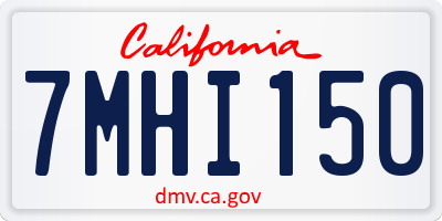 CA license plate 7MHI150