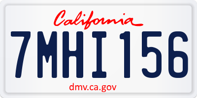 CA license plate 7MHI156