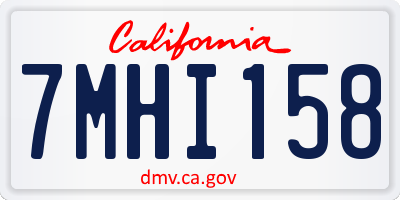 CA license plate 7MHI158