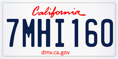 CA license plate 7MHI160