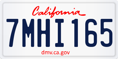 CA license plate 7MHI165