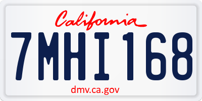CA license plate 7MHI168