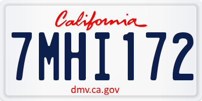 CA license plate 7MHI172