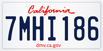 CA license plate 7MHI186