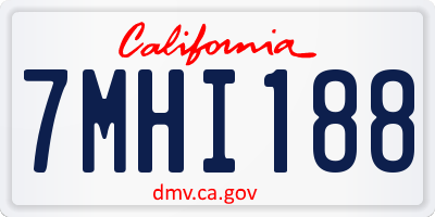 CA license plate 7MHI188