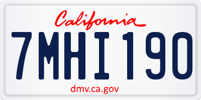 CA license plate 7MHI190