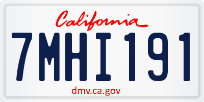 CA license plate 7MHI191