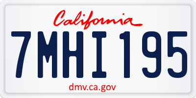 CA license plate 7MHI195