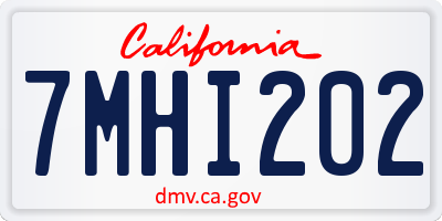 CA license plate 7MHI202