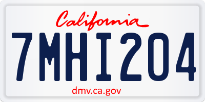 CA license plate 7MHI204