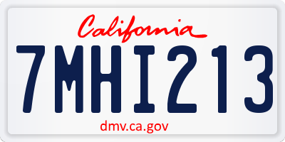 CA license plate 7MHI213