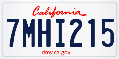 CA license plate 7MHI215