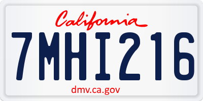 CA license plate 7MHI216