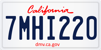CA license plate 7MHI220