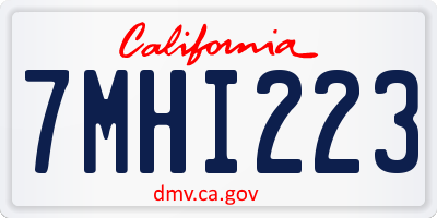 CA license plate 7MHI223