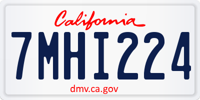 CA license plate 7MHI224