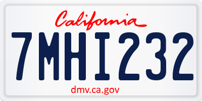 CA license plate 7MHI232