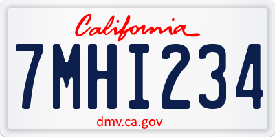 CA license plate 7MHI234