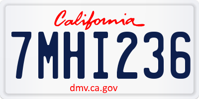 CA license plate 7MHI236