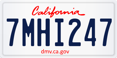 CA license plate 7MHI247