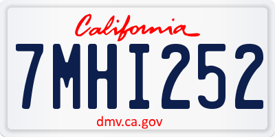CA license plate 7MHI252