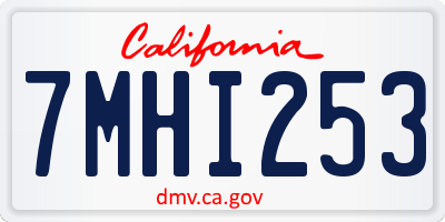 CA license plate 7MHI253