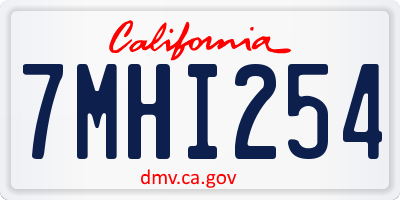 CA license plate 7MHI254