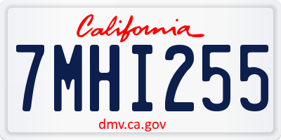 CA license plate 7MHI255