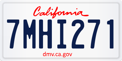 CA license plate 7MHI271
