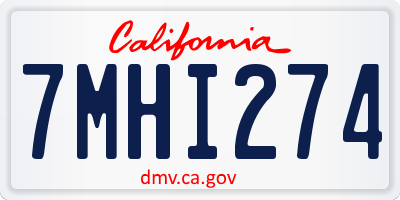 CA license plate 7MHI274