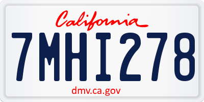 CA license plate 7MHI278