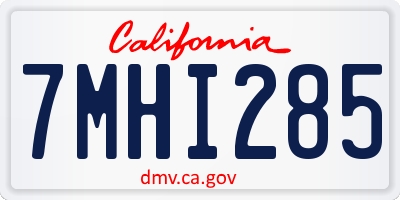 CA license plate 7MHI285