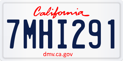 CA license plate 7MHI291